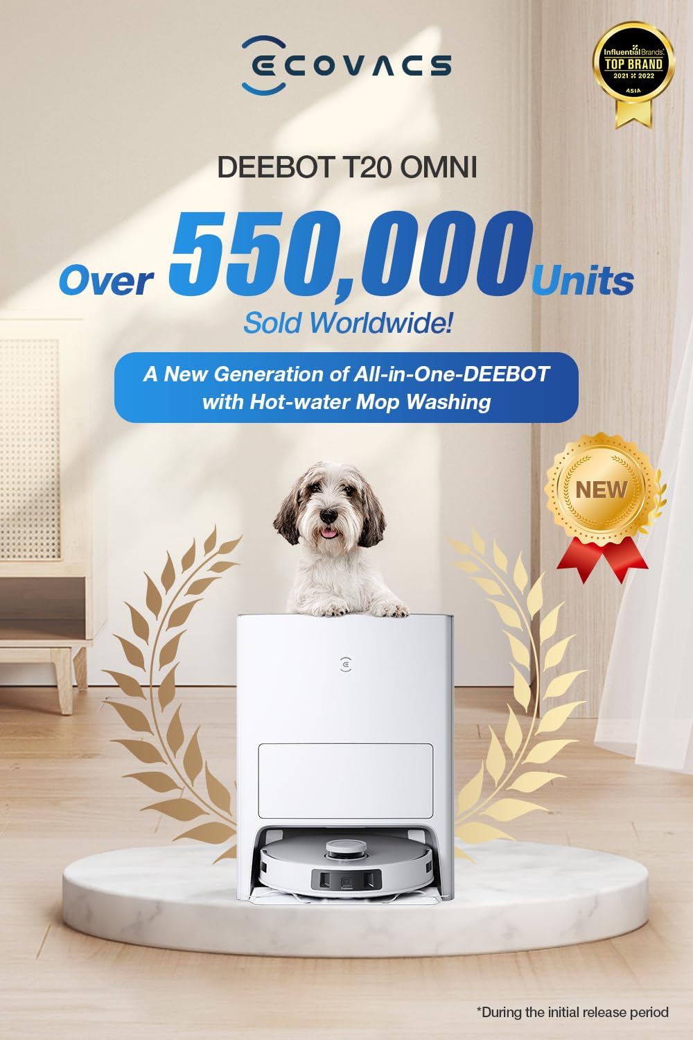 جارو رباتیک اکووکس مدل T20 Omni 6 Ecovacs
