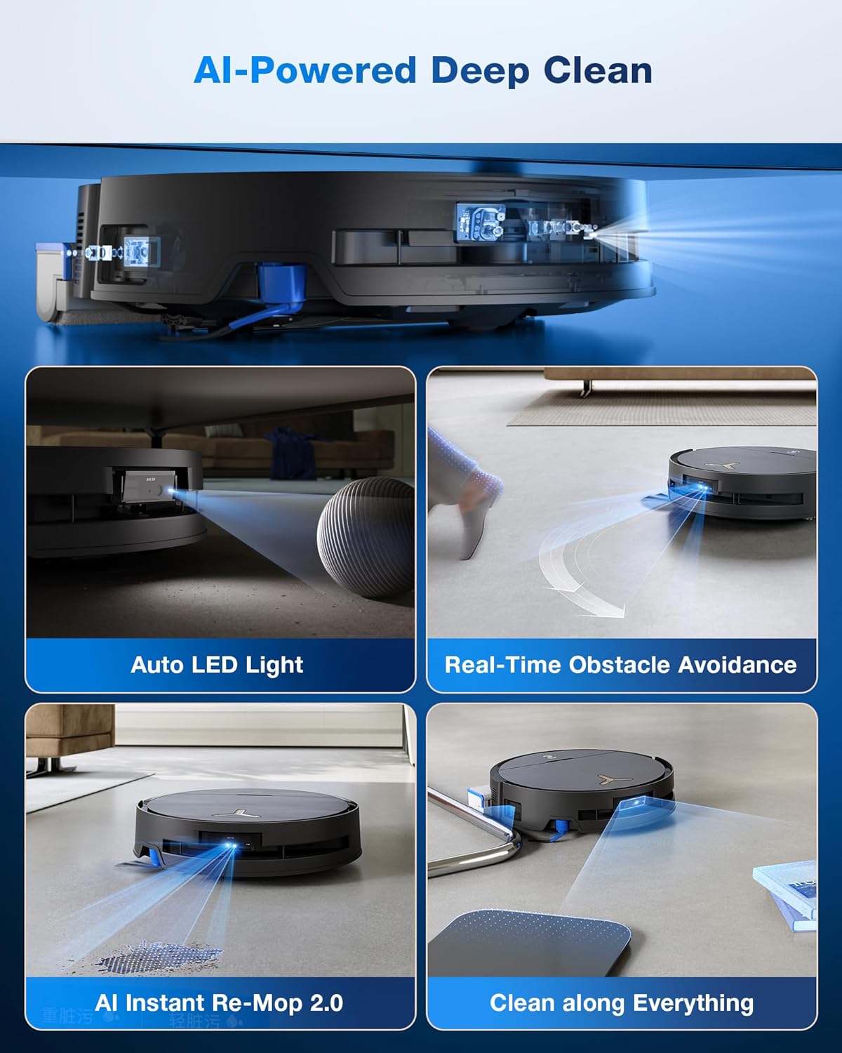 جارو رباتیک اکووکس مدل X9 PRO OMNI 5 Ecovacs Robotic Vacuum Cleaner Model X9 PRO OMNI