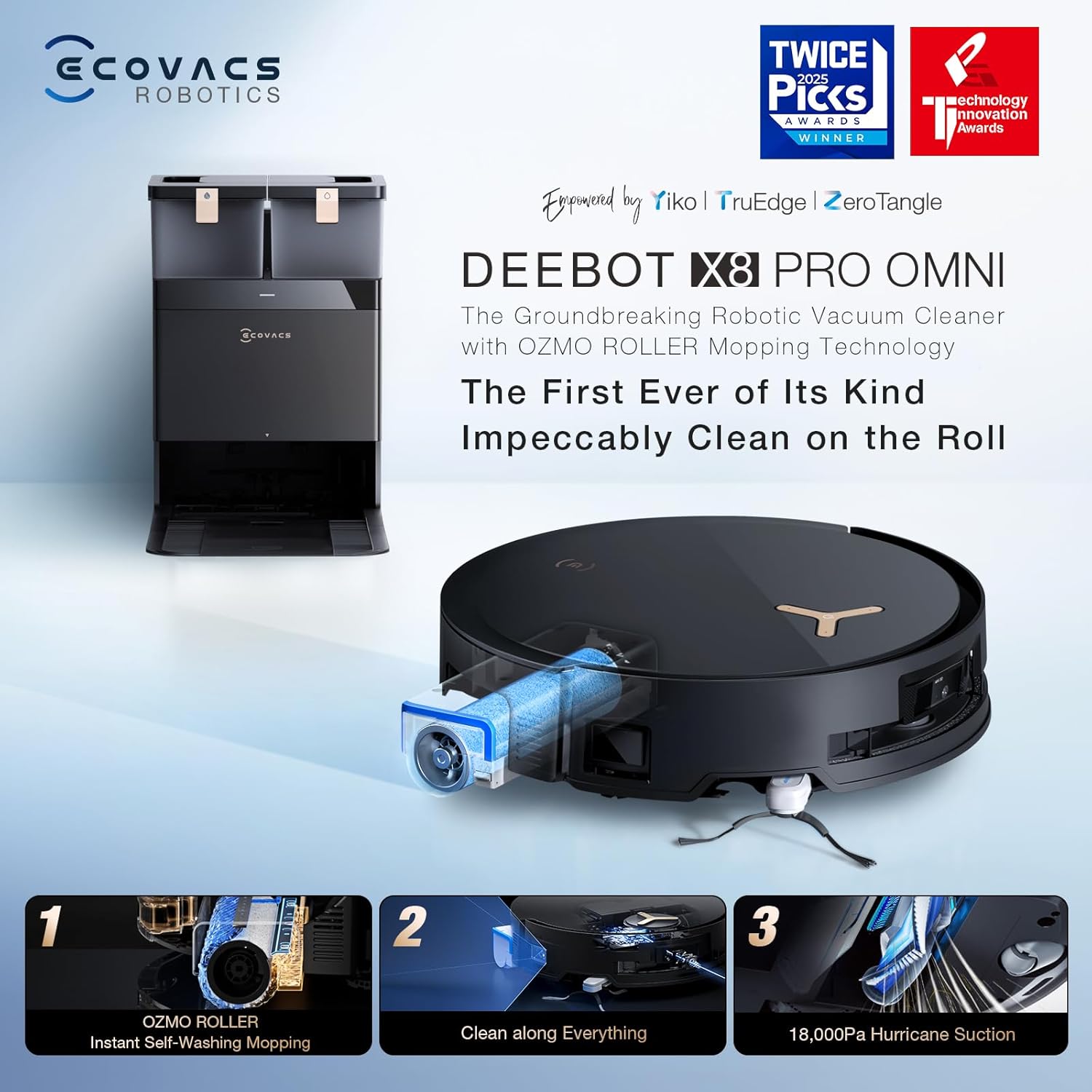 جارو رباتیک اکووکس مدل X8 Pro Omni 4 X8 Pro Omni Robotic Vacuum Cleaner